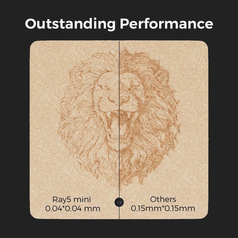 LONGER Ray5 mini Laser Engraver, 12000mm/min High-Speed Cutter for Wood, Metal, Acrylic, Leather, DIY CNC, 140x130mm Engraving Area, WiFi, Emergency Stop Safety (2.5W) - Image 5